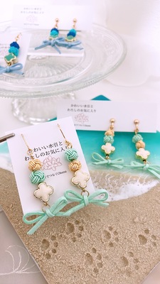 ミナペルホネン⚮̈スカイフラワー&タルト ミニバッグ風♪がま口
